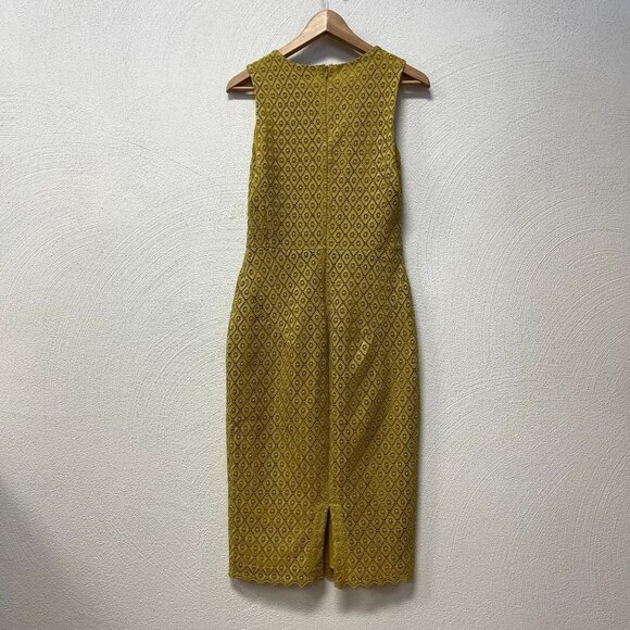 Zara Basic Mustard Yellow Crochet Slim Summer Dress sz Medium - Picture 5 of 6